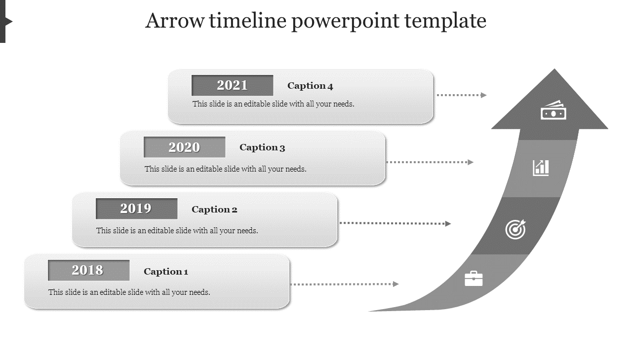 Free - Our Predesigned Arrow Timeline PowerPoint Template